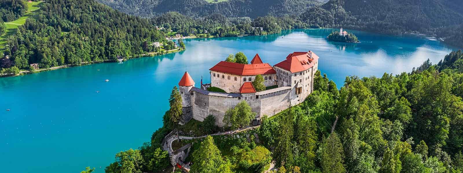 Aerial view of Slovenia on a engaging cultural tour