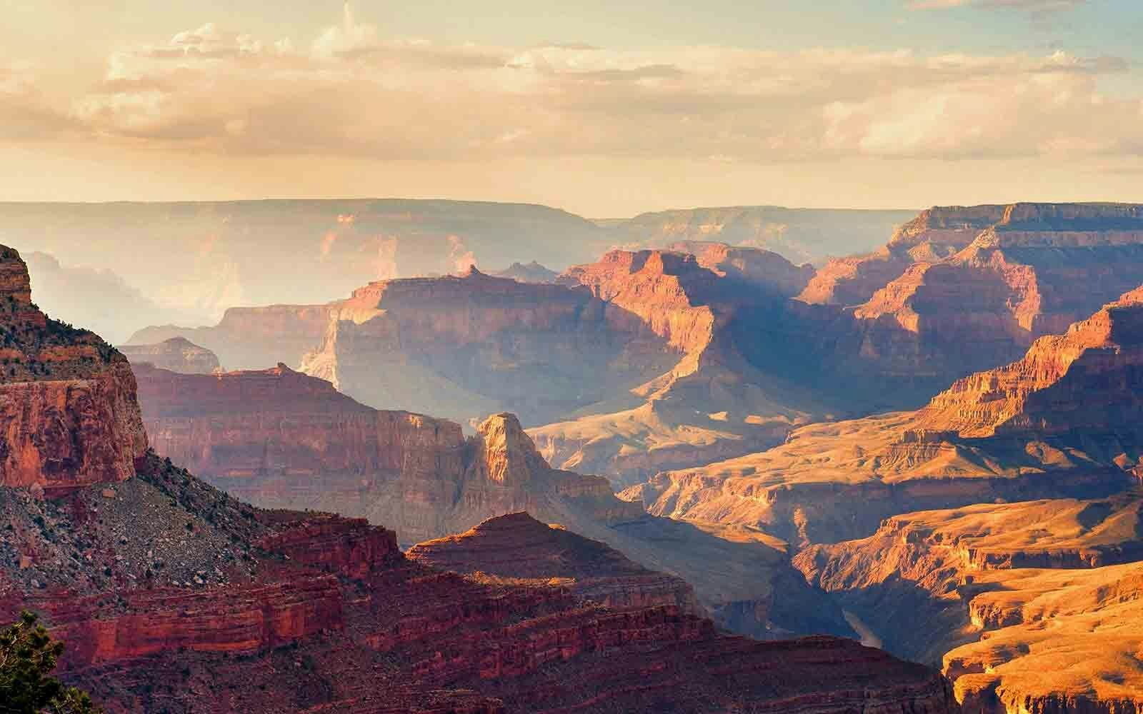 The grand canyon at sunset.